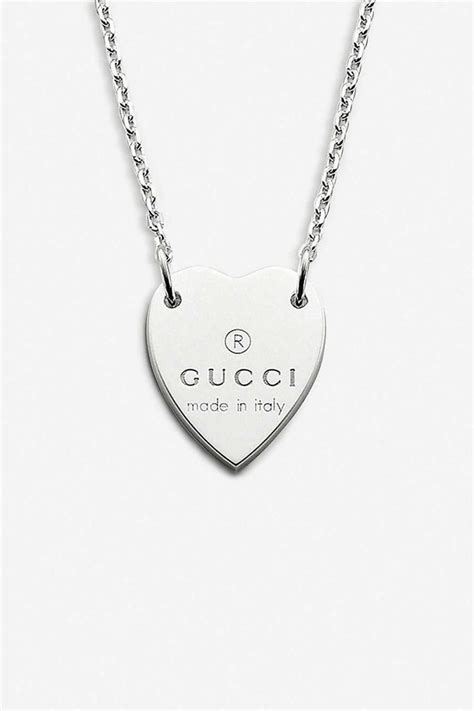 gucci trademark square necklace|trademark necklace with heart pendant.